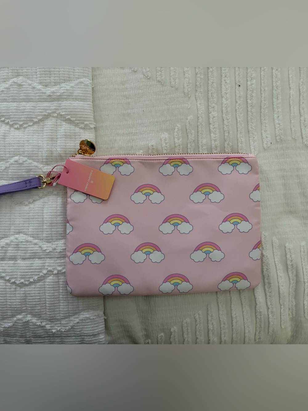Stoney Clover Lane Pink Rainbow Cloud Wristlet